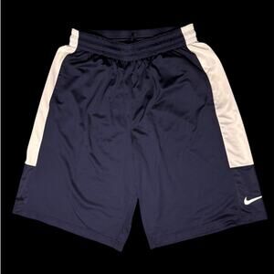 Nike Dri-Fit Navy Blue and White Athletic Basketball Gym Shorts Men's Size Large